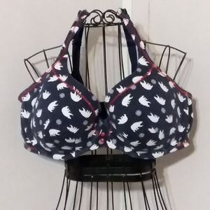 CACIQUE 42D Blue and White Mama Bear Underwire Bra